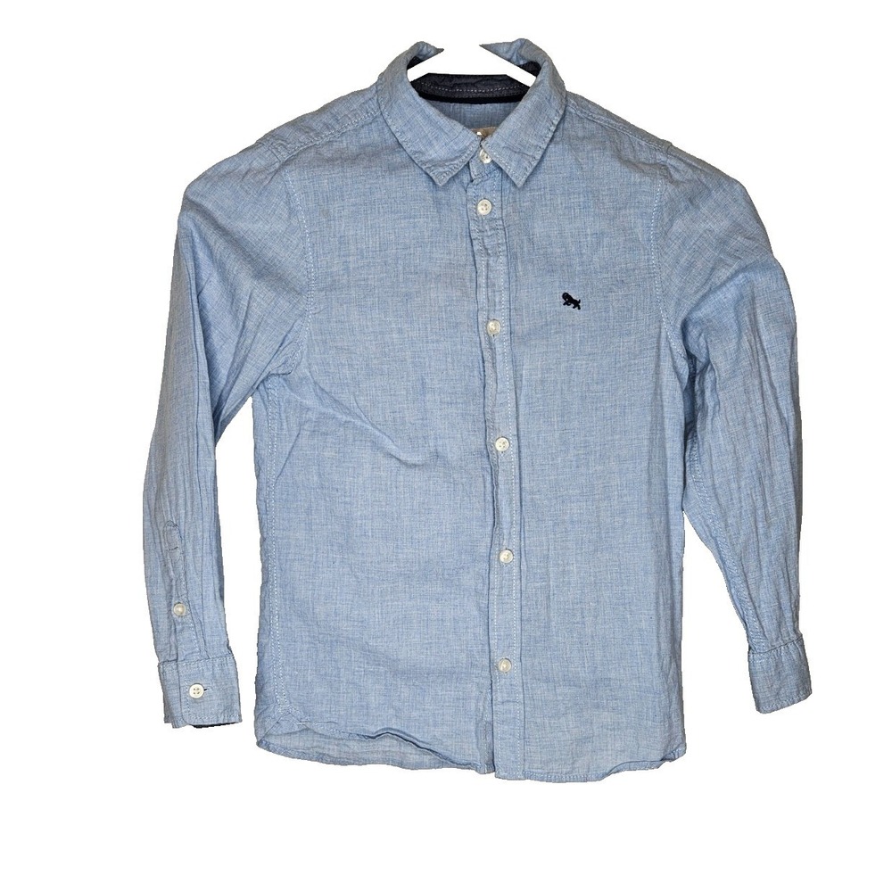 L.O.G.G.  Chambray Button Down Shirt Blue Casual Preppy Cotton